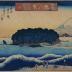 Night Rain at Ōyama (大山夜雨): View of the Summit above the former Fudō Temple (従前不動頂上之図) - from Eight Views Of Famous Places (名所八景) - <i>Ōyama ya-u: Juzen Fudō chojo no kei - Meisho hakkei</i> 