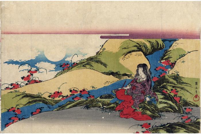 Scene from the <i>noh</i> play, <i>The Chrysanthemum Boy</i> (<i>Kikujidō/Makurajidō</i> - 菊慈童)